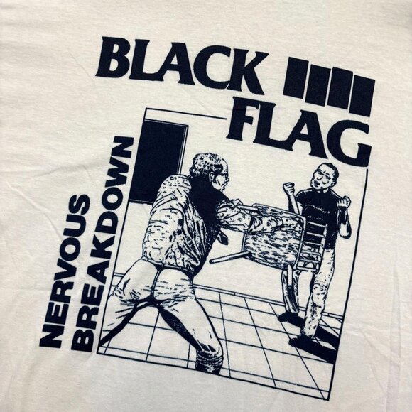 Black Flag Nervous Breakdown Punk Rock Band T-Shirt Size Large - Picture 4 of 4